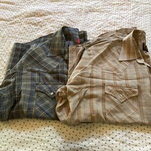 2 Western snap up work shirts size large
